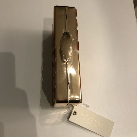 Gold Hard Case Clutch/Crossbody Purse - Picture 5 of 12